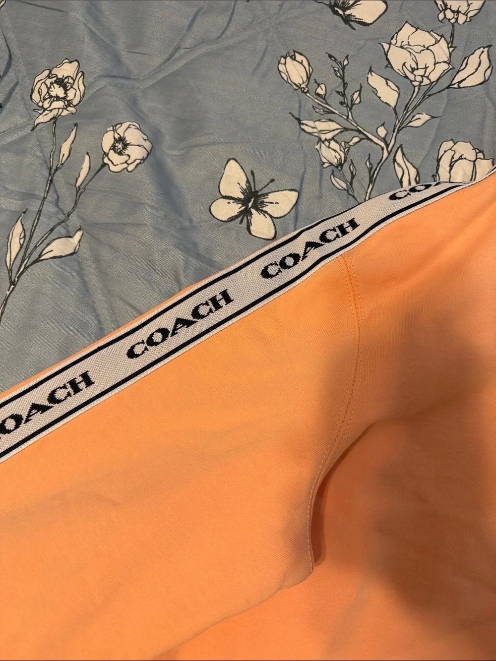 Coach Peach Hoodie with Branded Shoulder Tape